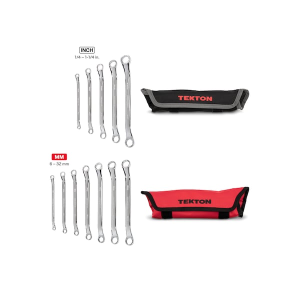 45-Degree Offset Box End Wrench Set With Pouch, 12-Piece (1/4-13/16 In., 6-19 Mm)